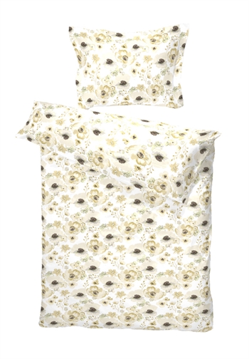 Billede af Borås Cotton sengetøj - 140x200 cm - Adria yellow - Sengesæt i 100% bomuldssatin - Borås Cotton sengelinned